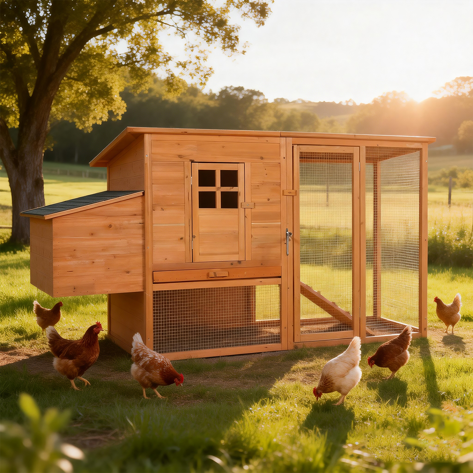 Extra-large Wooden Chicken Coop, Outdoor Unit That Can Be Easily Assembled And Stable, Indoor With Cleaning Tray And Waterproof Roof — image 3