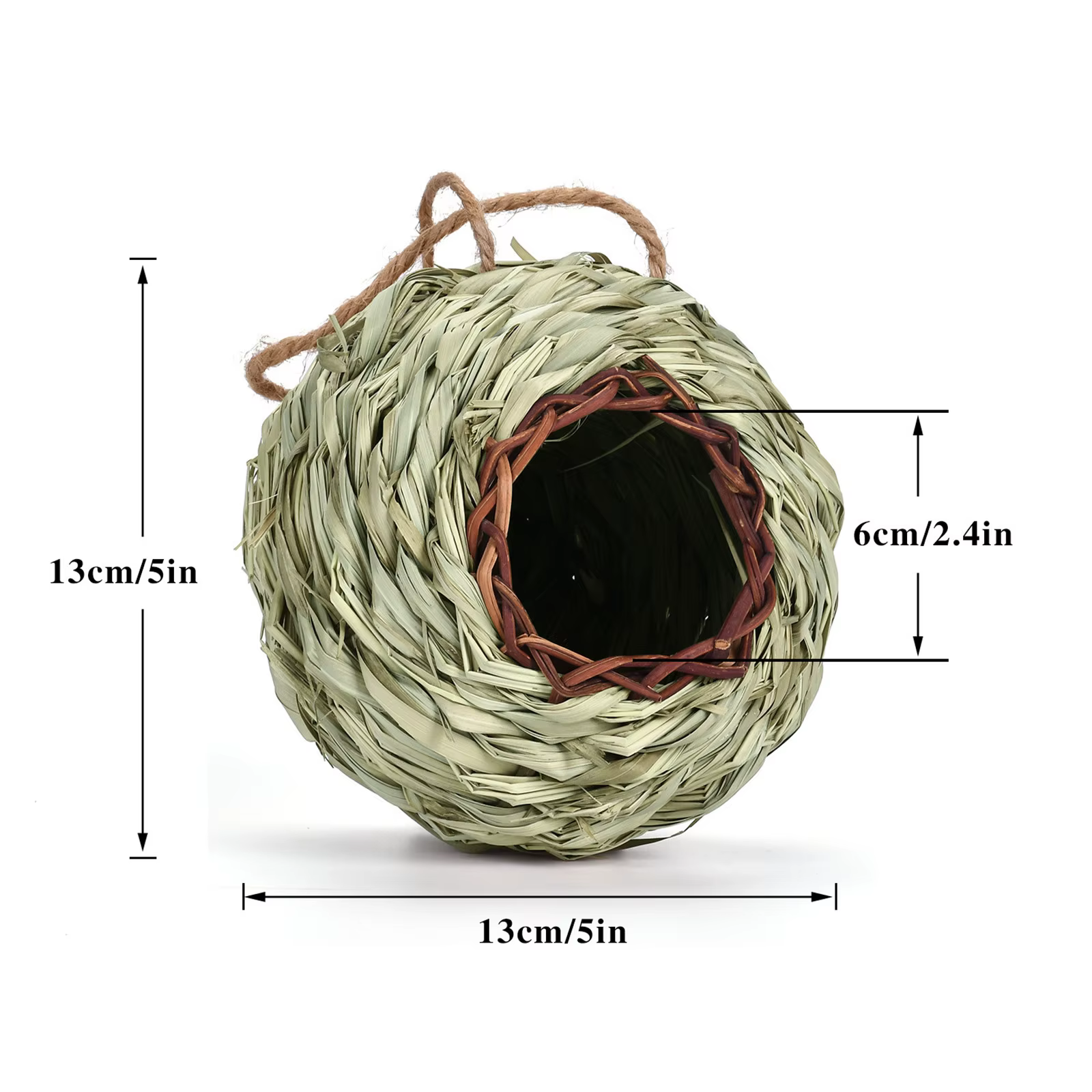 Pet Hanging bed Birds Nest Outdoor Hand-weaved Decorative Bird House Bird Cage Shelter For Garden Decoration Pet Bedroom — image 2