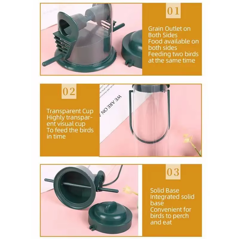 Comedero de Semillas para Pájaros Salvajes, Comedero Exterior Suspendido, Dispensador Portátil de Alimento para Pájaros, Accesorios para Pájaros, Suministros para Mascotas, Exterior, Patio, Jardín — imagen 3