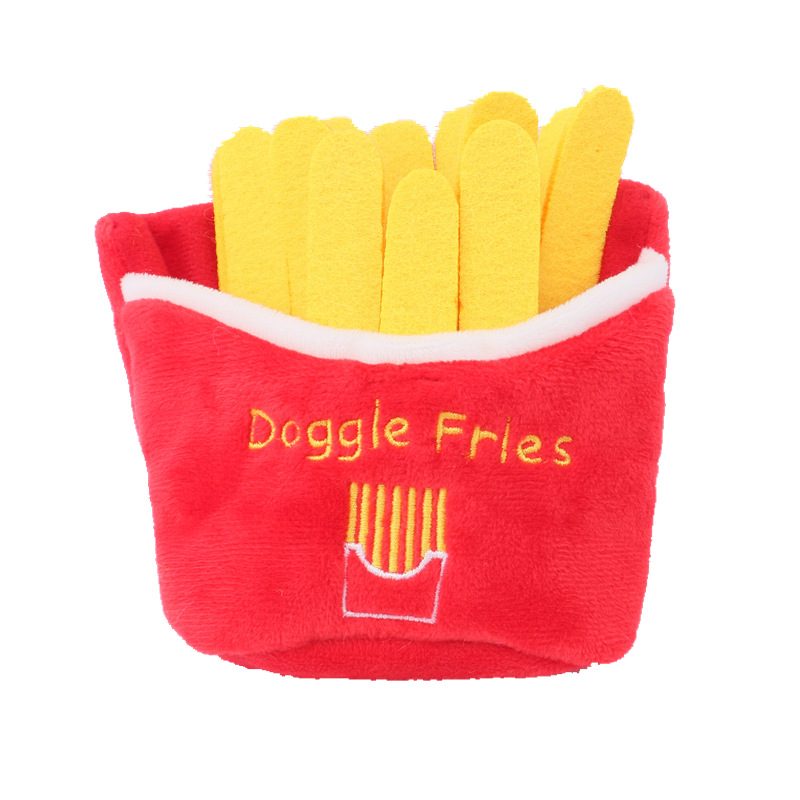 Pet Plush Toy Simulation Pizza Hamburger Steak Ice Cream French Fries Sound Dog Toy Pet Product — image 5
