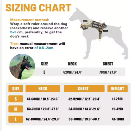 Guarnición Táctico para Perros de Servicio con Manija de Control - Sin Tirar - Ajustable Reflectiva — imagen 1