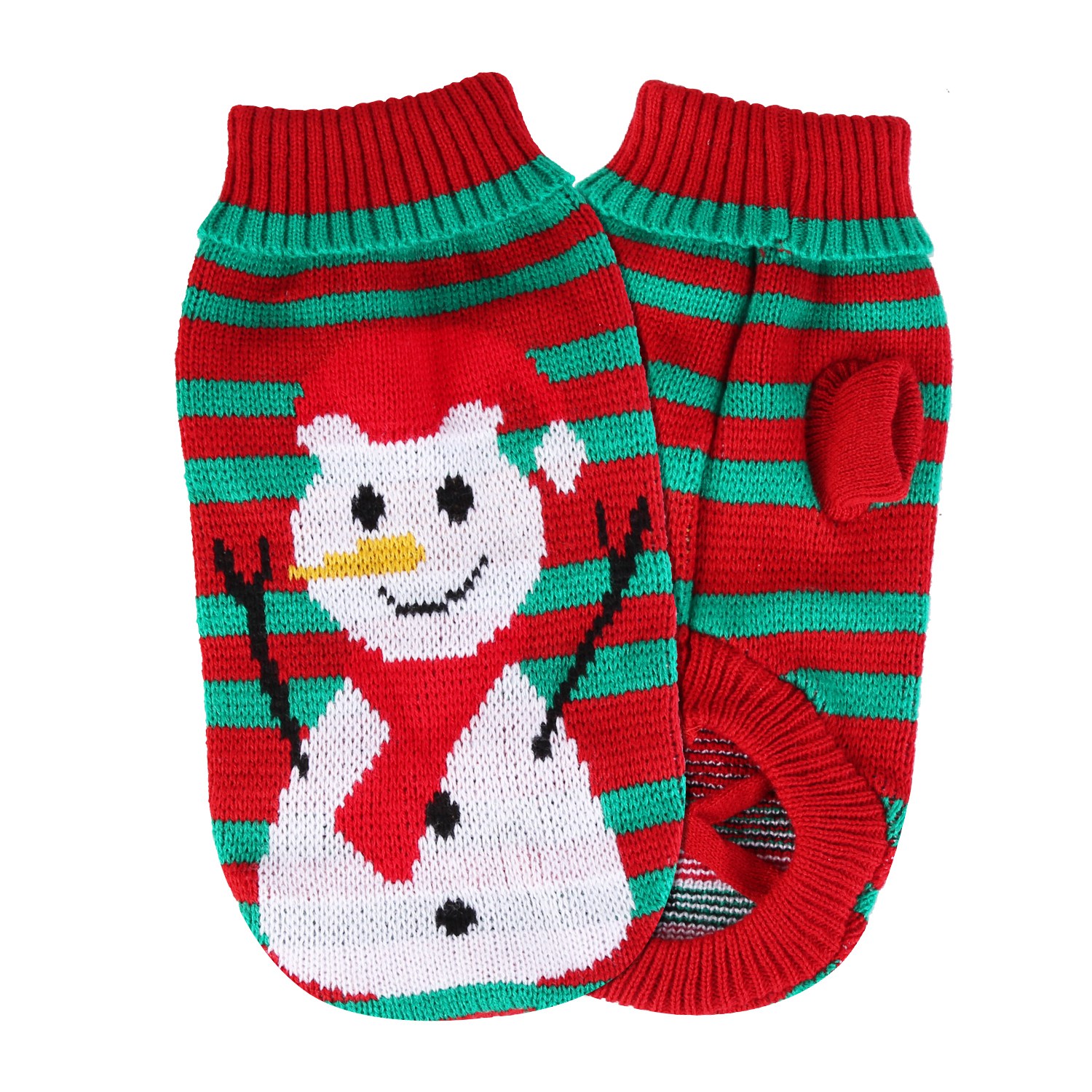 2 Patrones y 4 Tallas a Elegir - 1 Pieza de Suéter Navideño de Cuello Alto Para Mascotas, Ropa Navideña Para Perros y Gatos, Disfraz de Rayas con Muñeco de Nieve, Suéter de Invierno Para Gatitos y Cachorros Pequeños y Medianos — imagen 3