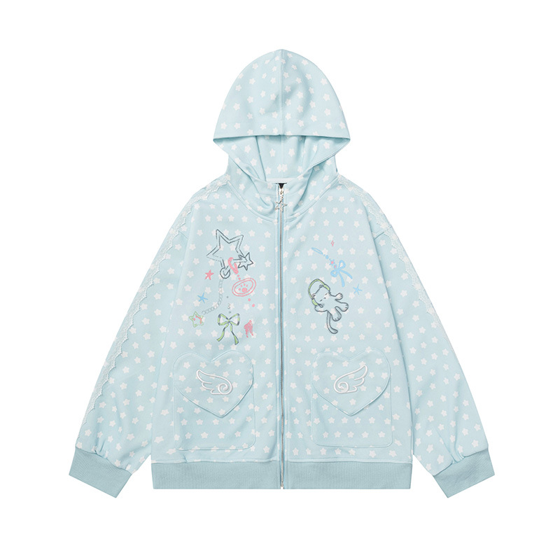 Cat pentagram full print hooded sweatshirt jacket — image 2
