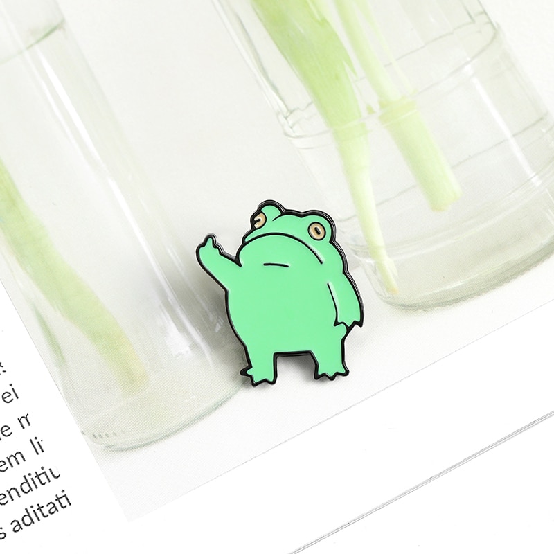 Funny Frog Enamel Pin Custom Cool Animal Brooches Bag Lapel Pin Cartoon Froggy Badge Jewelry Gift for Friends — image 6