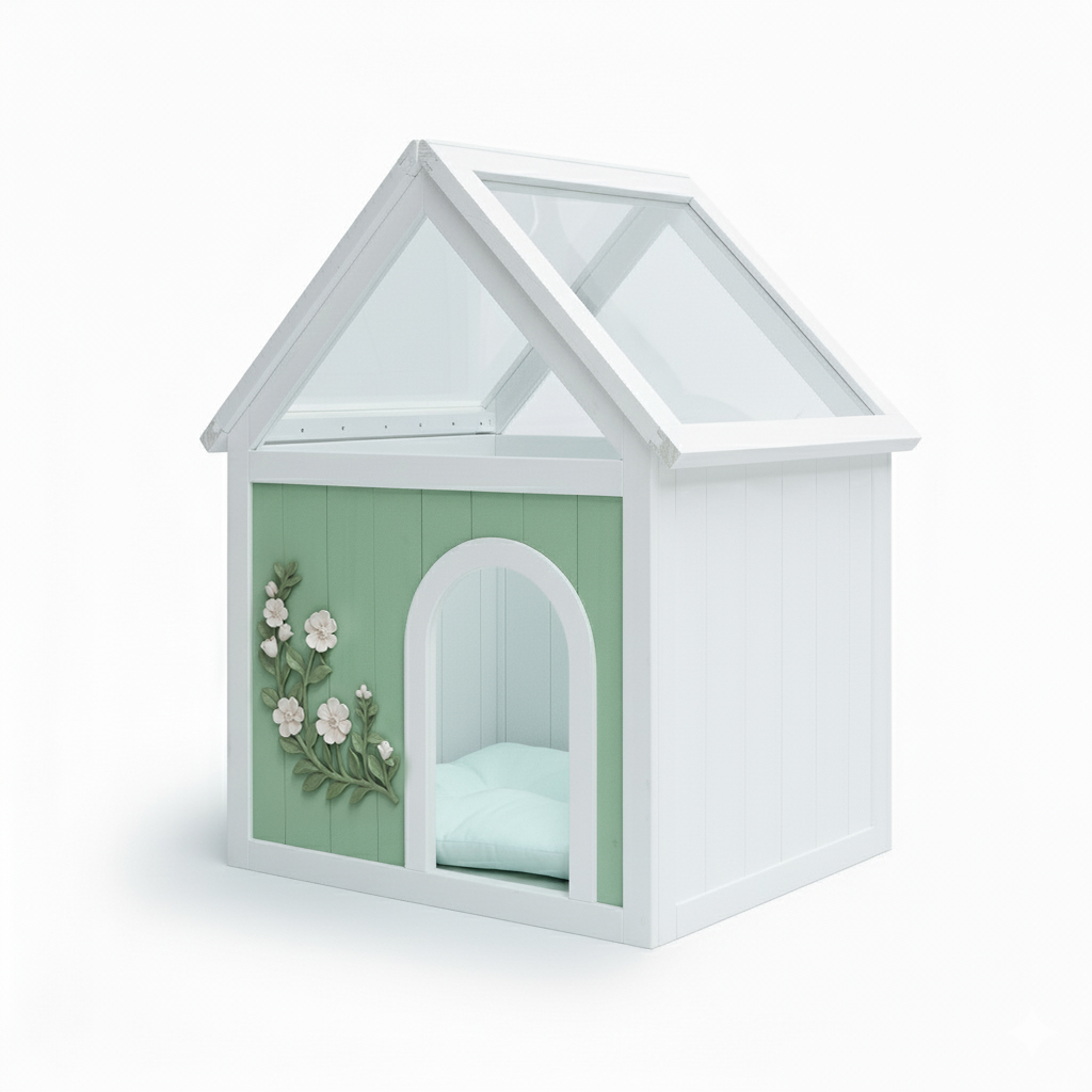 SAGE FSC-Certified Cedar Indoor Cat House with Clear Acrylic Roof – Wooden Pet House for Small Cats & Dogs — image 15