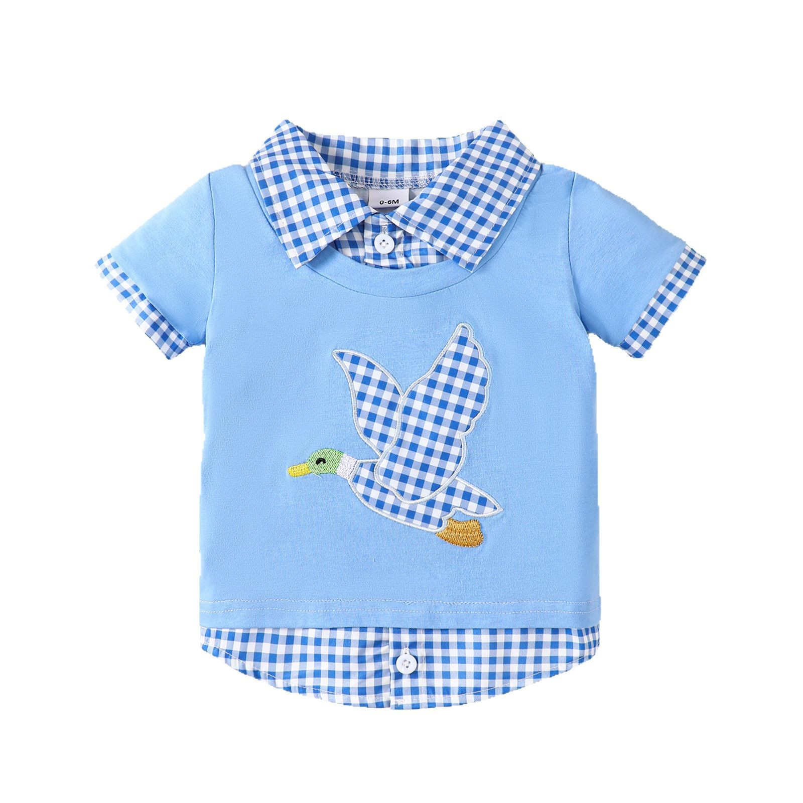 Casual Kids' Short Sleeve Polo Shirt with Duck Embroidery, Turn-Down Collar, Summer Clothing for Toddlers and Boys — image 7