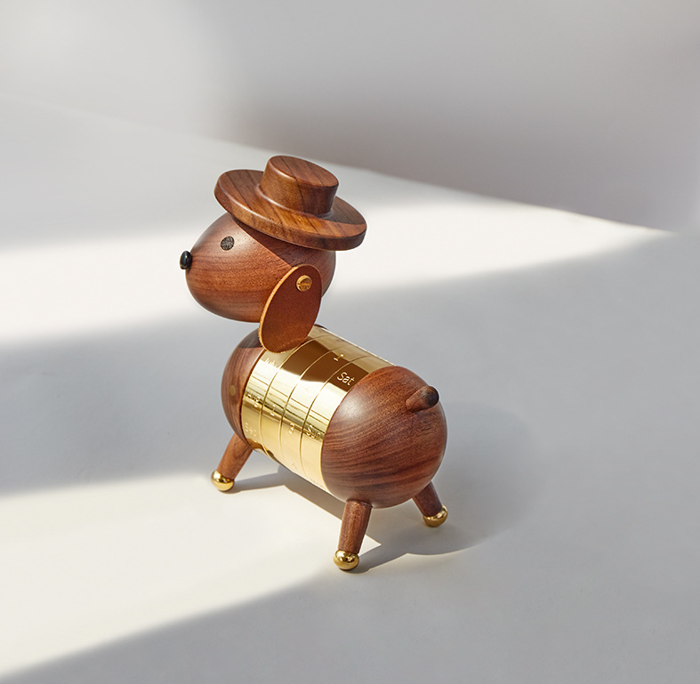 Regalo Artístico Creativo, Decoración Europea para el Hogar, Artesanía en Madera, Calendario de Perro Caballero — imagen 8