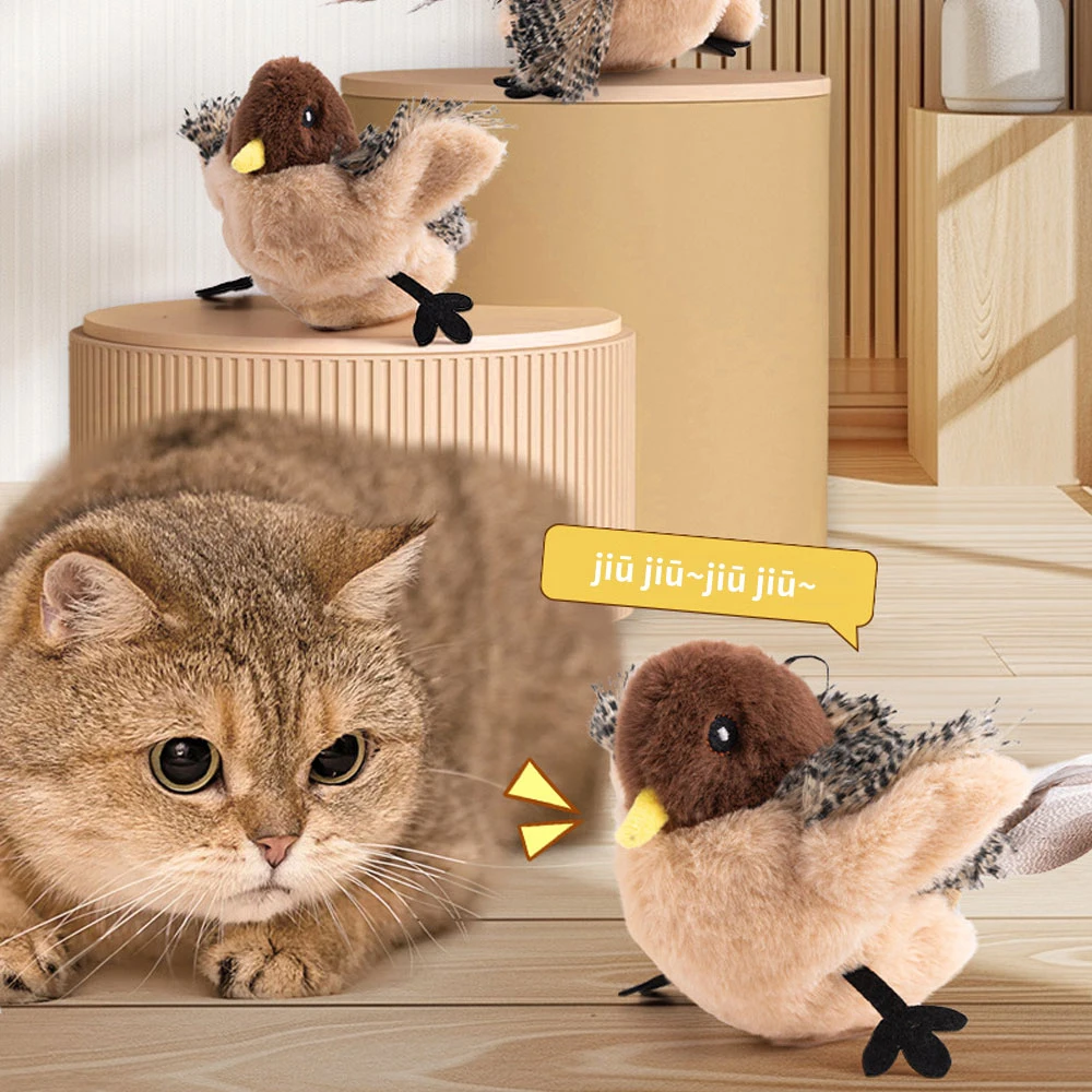 Cat toys touch sense sound teasing cat sticks plush simulation birds pet supplies grind teeth self pleasure relieve boredom — image 2