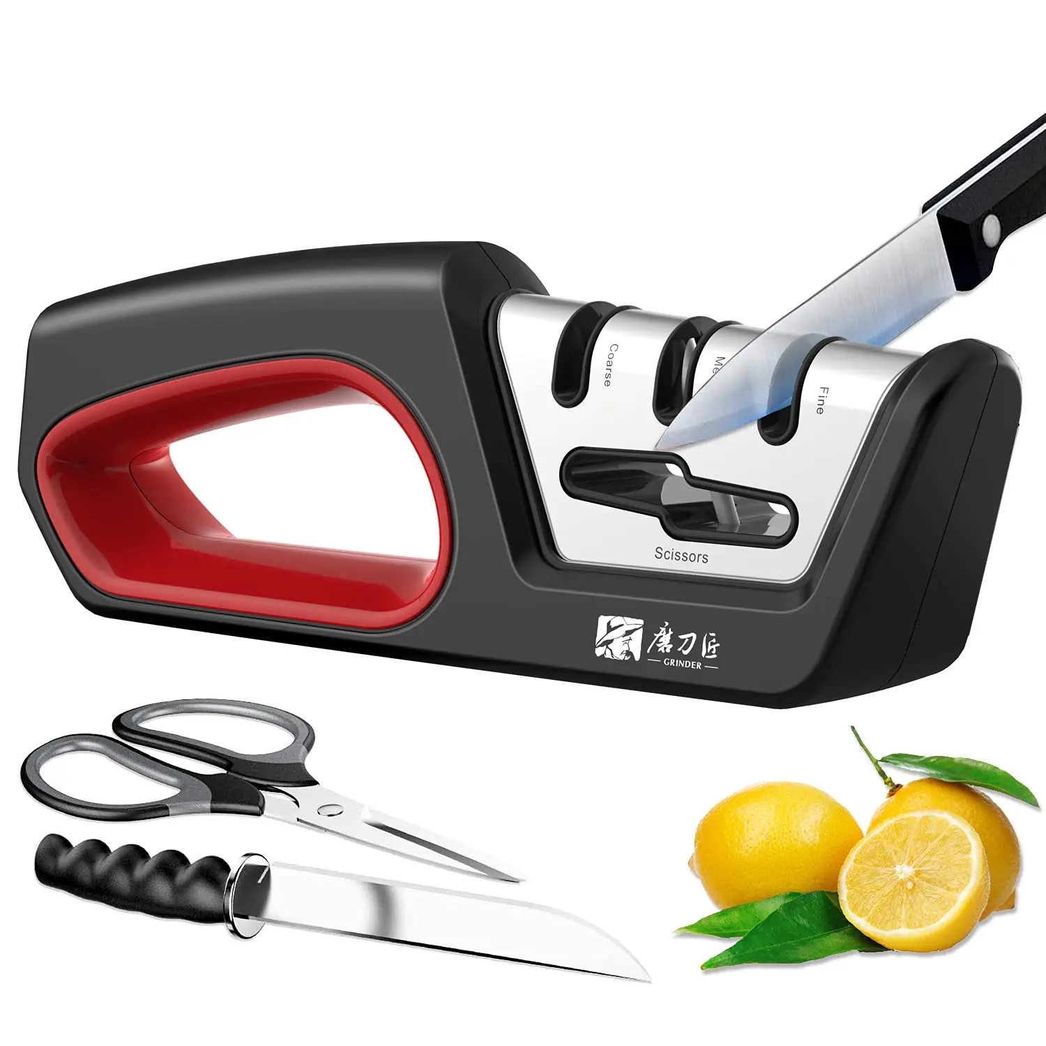 Four in One Kitchen Sharpener Restores Serrated Blade Knives and Scissors, Diamond Tungsten Steel Ceramics — image 1