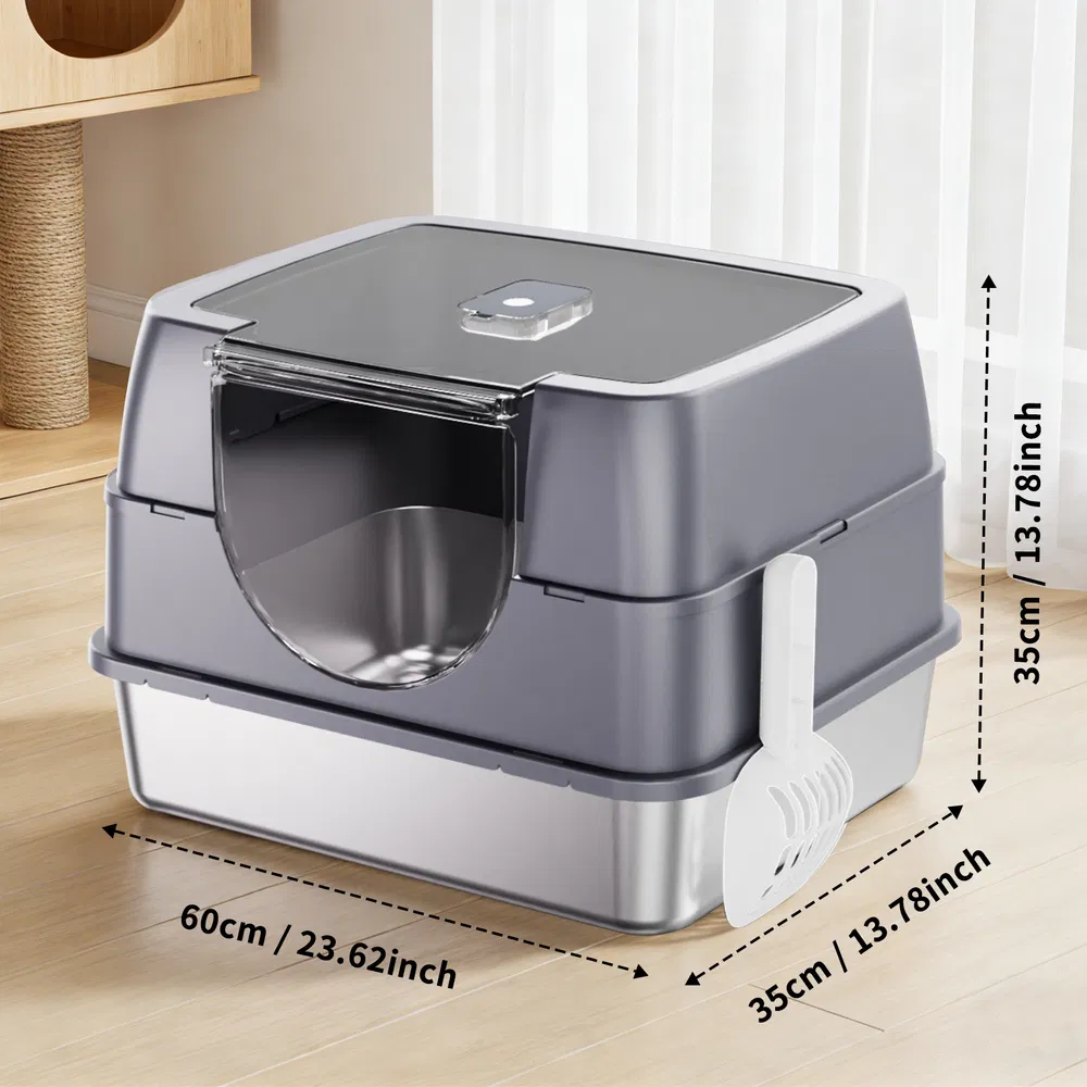 Galaxy Stainless Steel Gray Cat Litter Box, Sturdy And Durable, Easy To Clean, Odorless, Non Stick To Sand, Is A Quality Choice — image 5