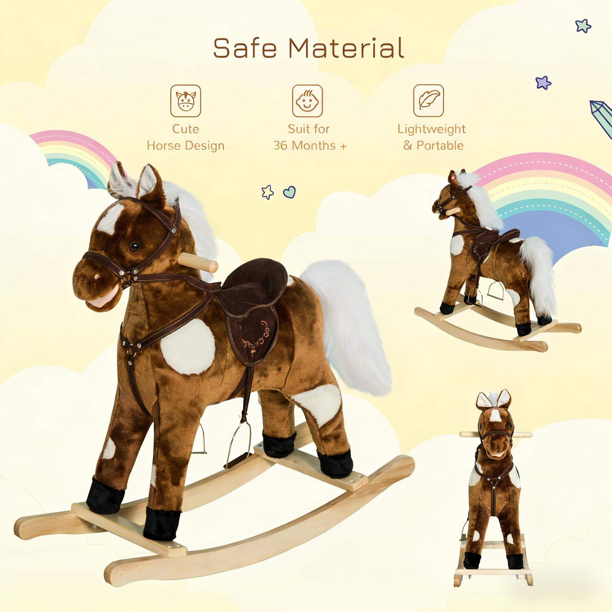 Caballo de Madera con Movimiento, Juguetes para Niños Plush — imagen 5