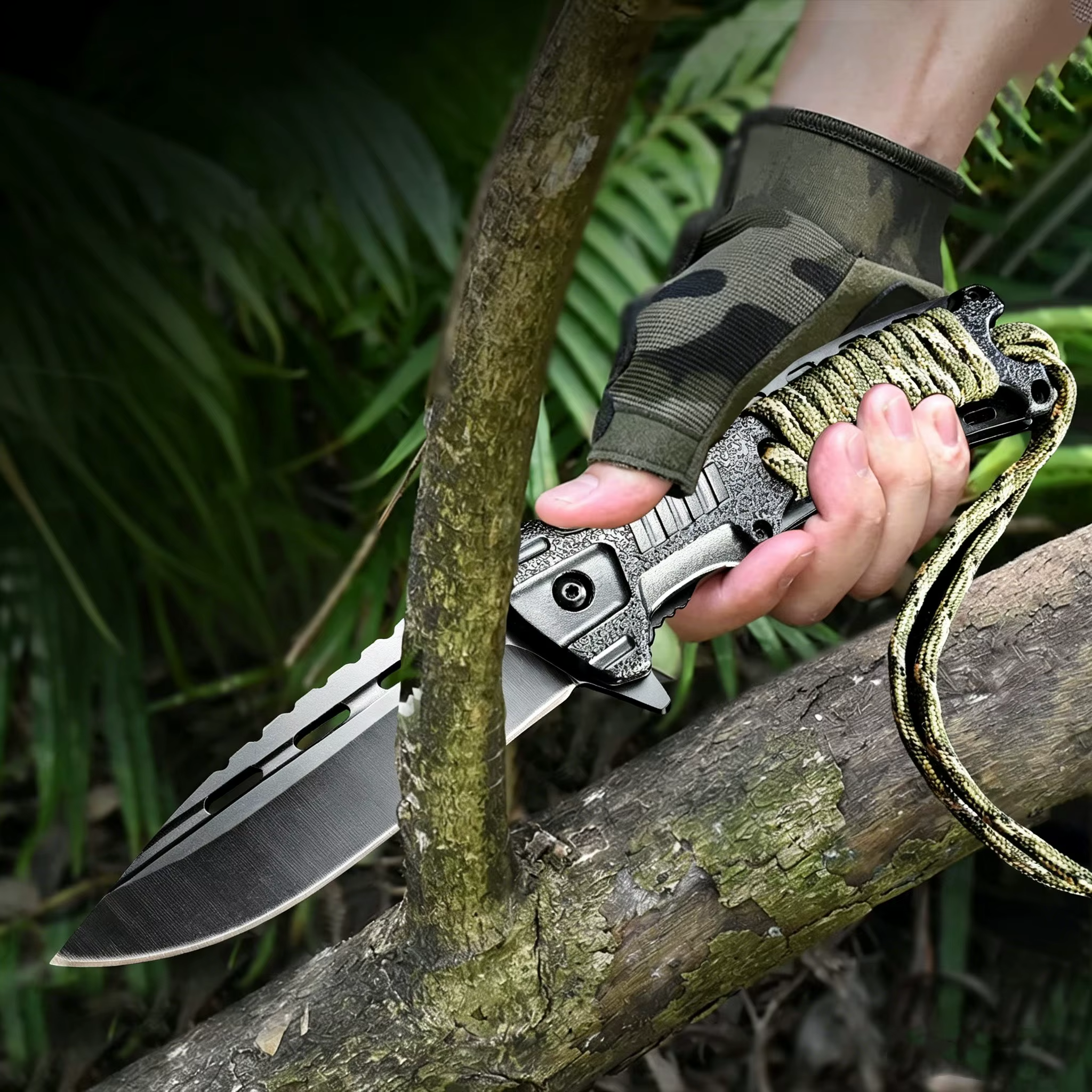 Men's Multi-Functional Folding Knife with Rope for Outdoor Camping Hunting Exploration Fishing - Valentine's Day Gift — image 2