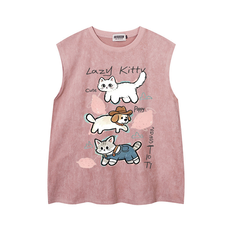 Stacked cat and dog printed vest — image 8
