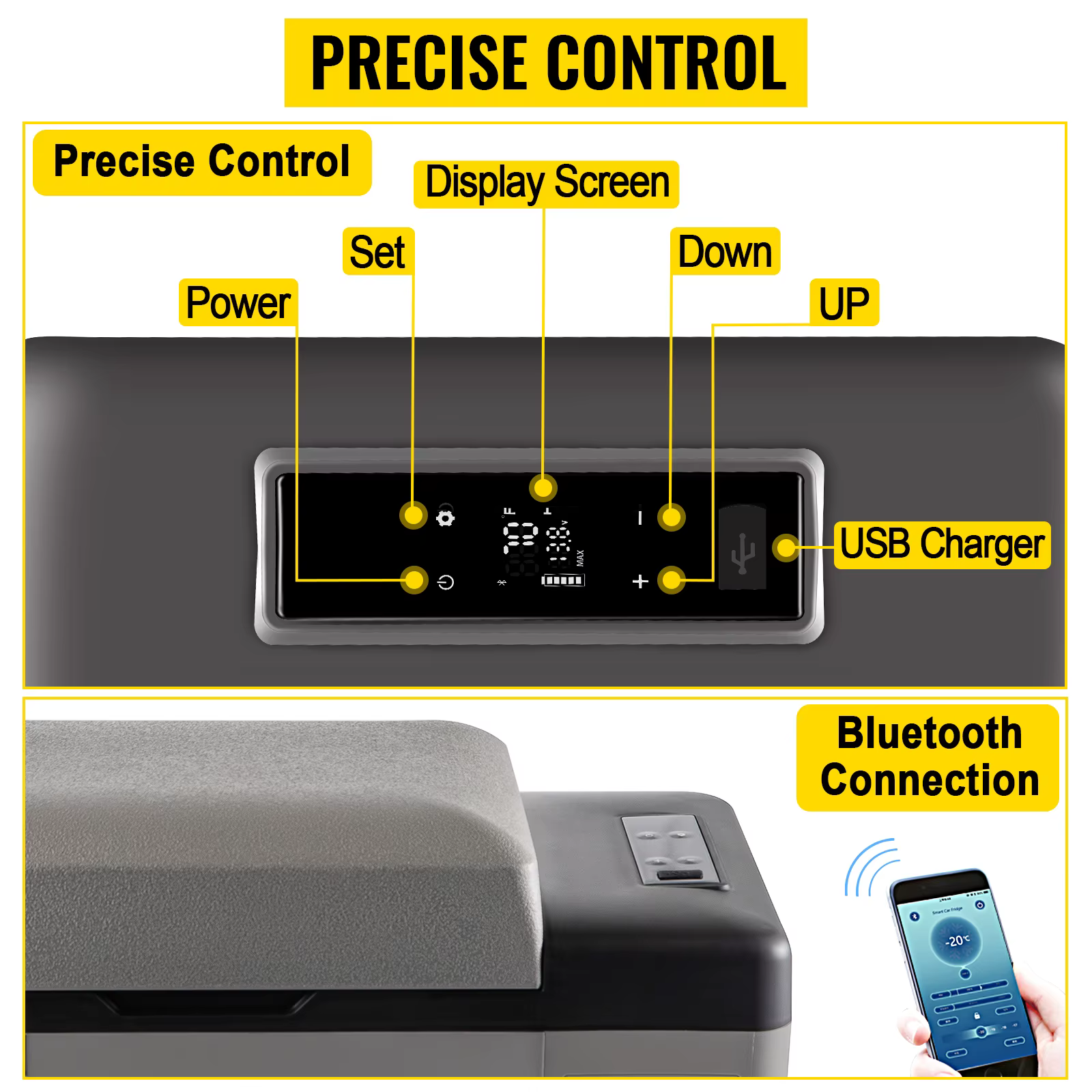 SucceBuy 15L - 55L Car Refrigerator Mini Fridge Freezer Portable Compressor Cooler DC 110-240V Ice Box for Camping RV Travel — image 4