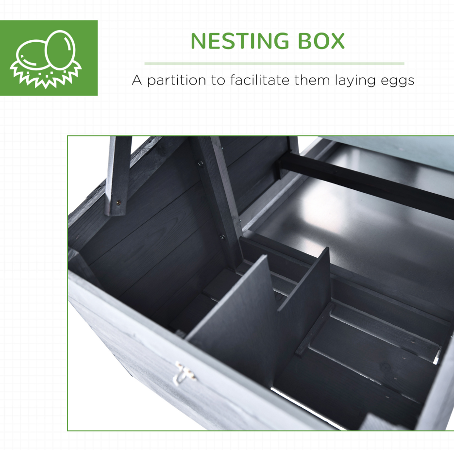 Kit de Galpón para Pollos 59 Exterior Madera Compacta Sólida Casa Aislada Ventilación Gris — imagen 7