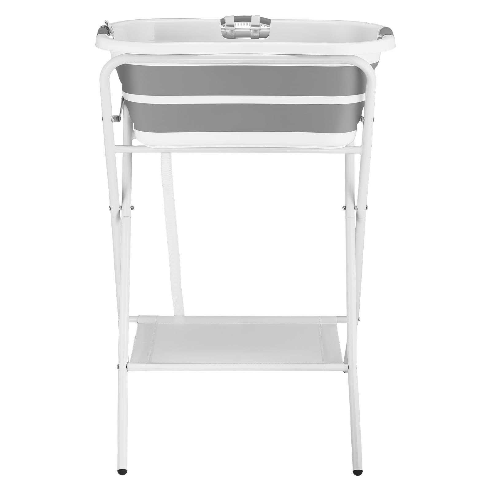 Baño para Perros Elevado, Estación de Enjuague y Aseo 2 en 1 Portátil, Ducha para Mascotas Colgante con Desagüe Integrado y Manguera de Drainingo para Pequeños Animales Domésticos, Gris y Blanco — imagen 1