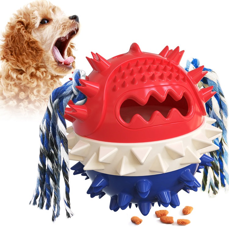 Pet teeth grinding stick makes sounds dog toys squeak and leak food balls — image 6