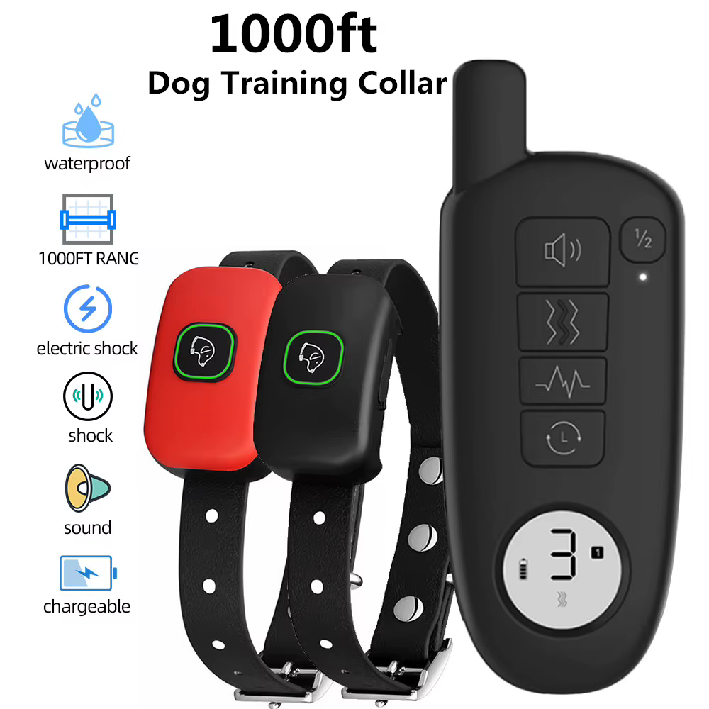 Range Dog Training Collar Waterproof Electric Shock Vibration Sound Dogs Bark Collar for Small Medium Large Dogs Trainer — image 1