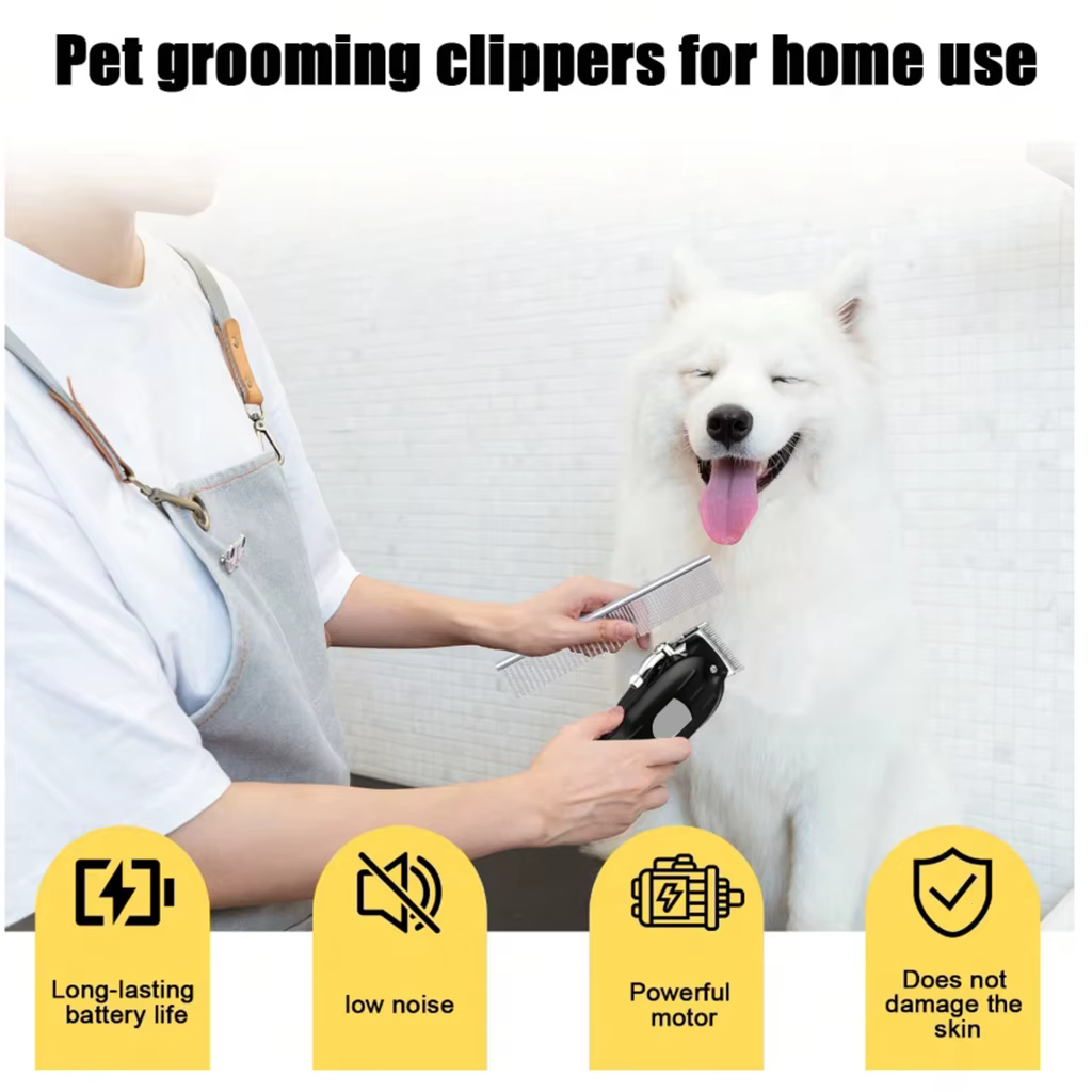Electric Pet Hair Clipper USB Rechargeable LCD Display Dog Cat Grooming Trimmer Shaver with Guide Combs Kit — image 2