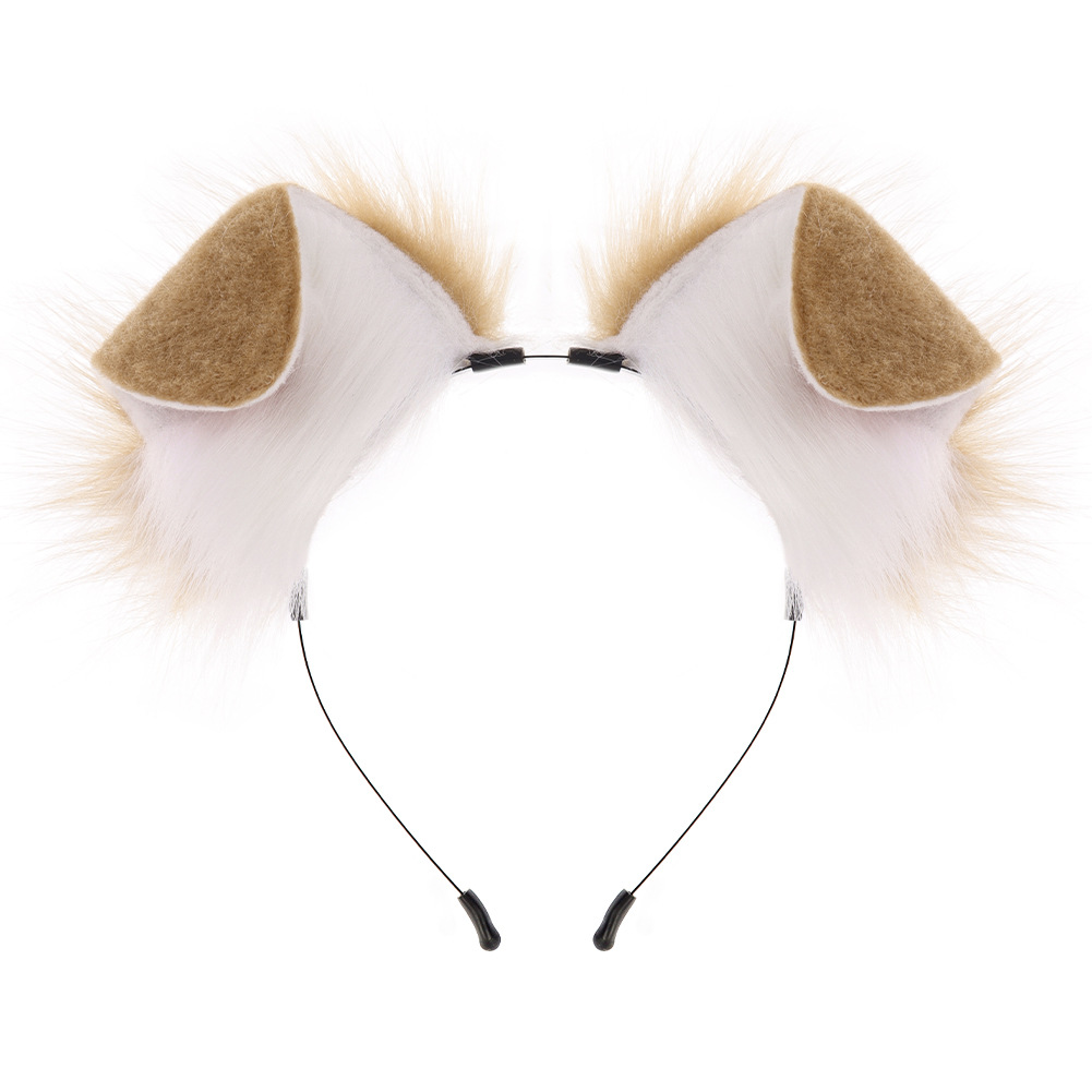 Handmade Plush Folded Ear Dog Headband Animal Ears Hair Accessory Cosplay Dog Ears Performance Tail Accessories — image 8