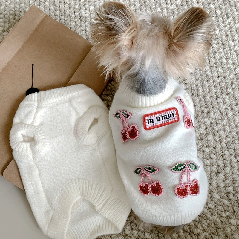 Teddy/Bichon/Maltese Winter Warm Sweater - Cute Fruit-Print Knit — image 2