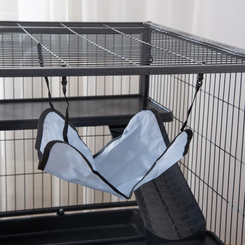 Small Animal Cage With Wheels, Pet Playpen For Rat, Syrian Hamster, Kitten, Ferrets, Chinchillas With Bottom Storage Shelf, Removable Tray, Ramp — image 4