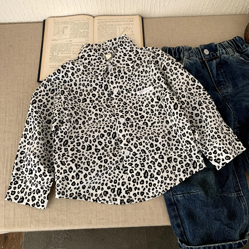 Boys' shirt leopard print versatile children's jacket — image 2