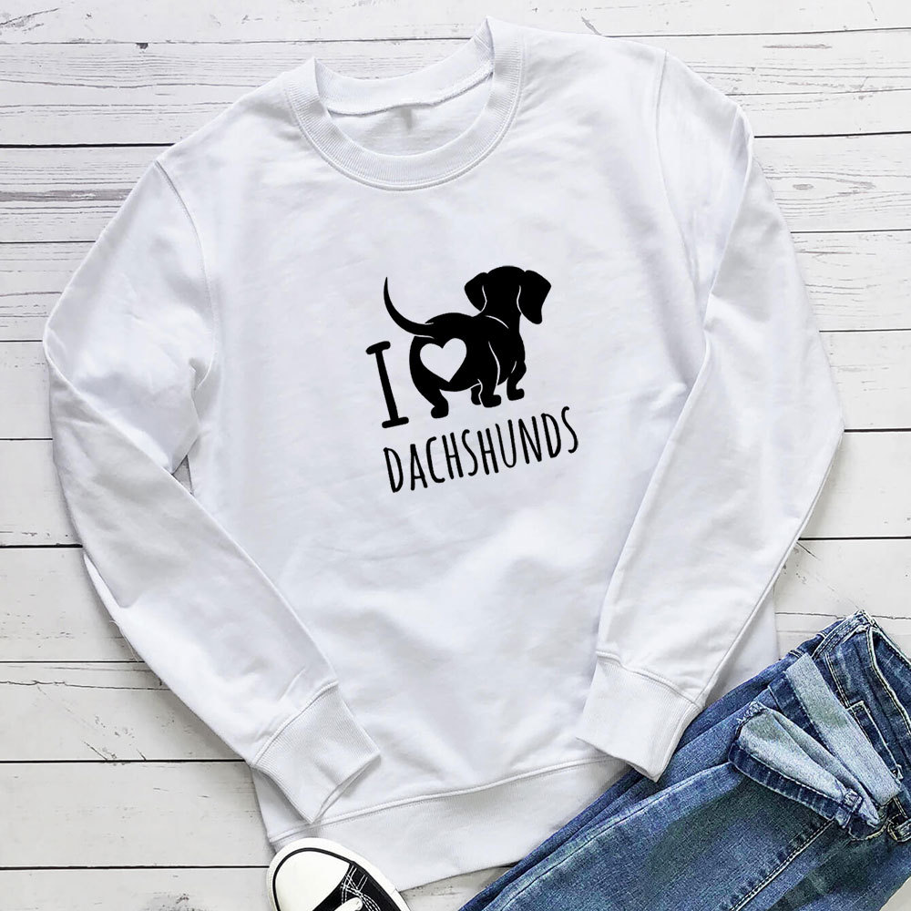 I Love Dachshunds Dog Printed Hoodie — image 3