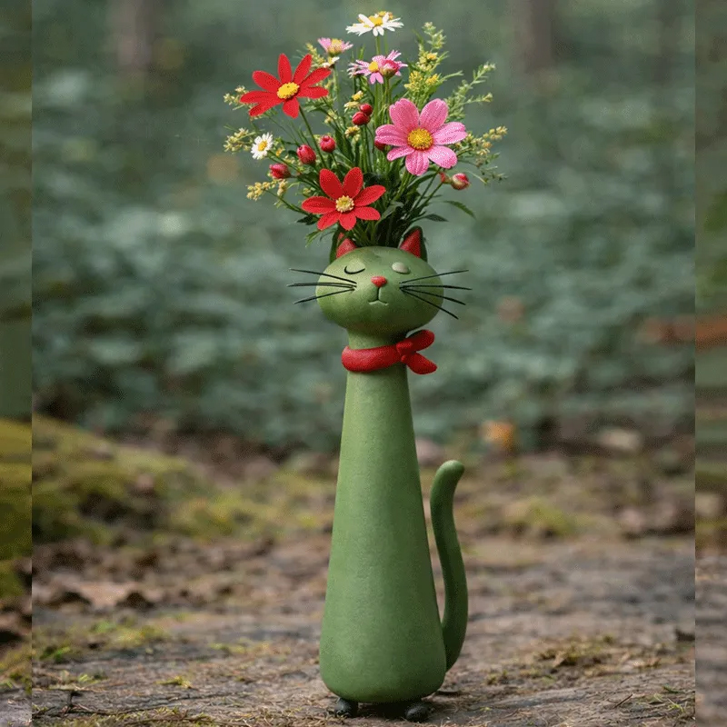Vaso de Gato Creativo - Portador de Flores Secas para Escritorio, Accesorio Decorativo para Hogar/Oficina, Universal para Ramilletes Pequeños — imagen 3