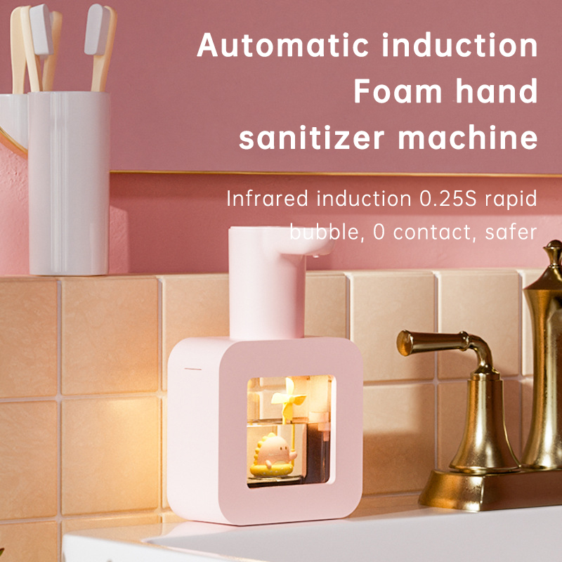 Cute Cat Rechargeable Touchless Automatic Soap Dispenser 400ml Kids foam Soap Dispenser with Night Light — image 3