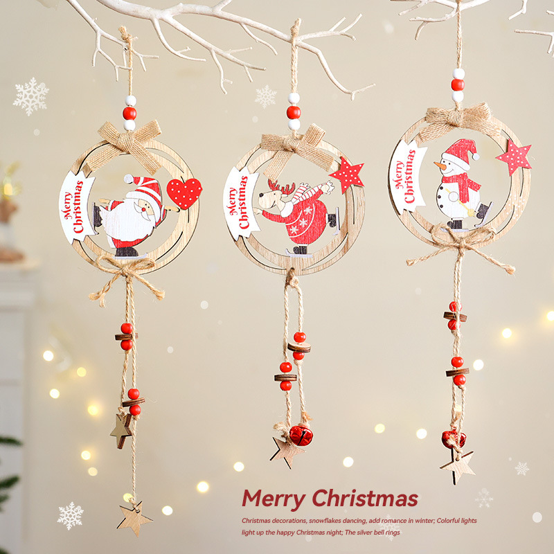 Decoraciones de Navidad de Madera Coloridas con Personajes Animados para Puertas — imagen 4