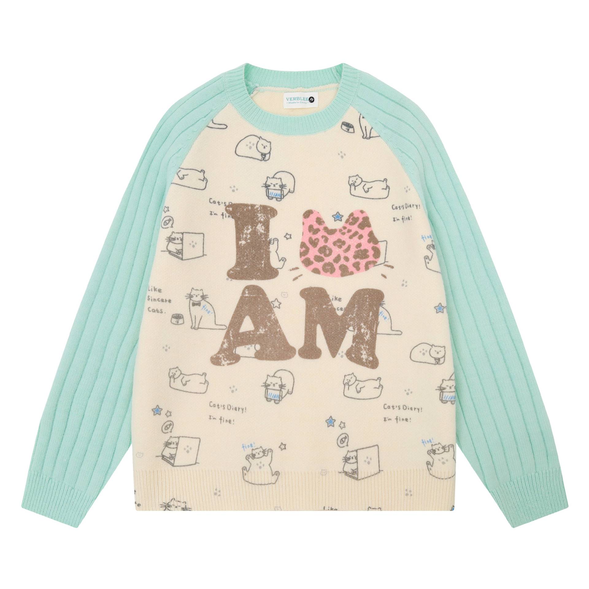 Fully printed hand-painted cat sweater — image 5