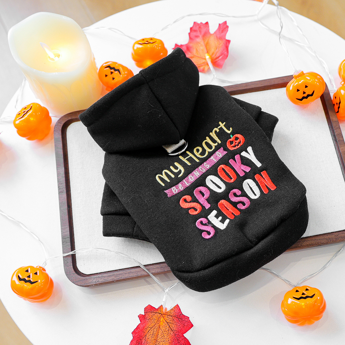 Pet Clothes Autumn Winter Small Dog Puppy Holiday Letter Embroidery Halloween Sweatshirt — image 4