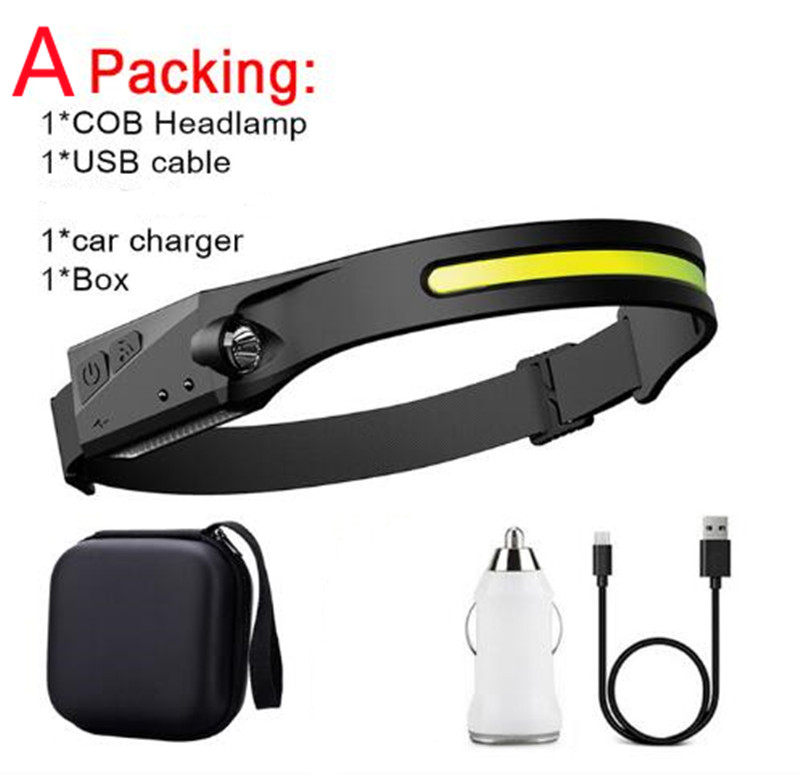 COB LED Inducción Linterna de Cabeza para Montar con Batería Recargable USB Resistente al Agua para Camping y Caza con Visión Total — imagen 30