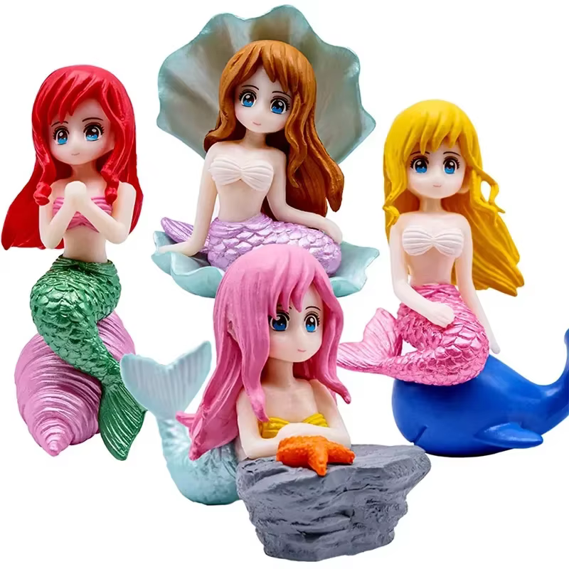 Aquarium Decoration DIY Cake Decor Miniature Figurines Beautiful Mermaid Figurine Fish Tank Ornaments Desk Craft Accessories — image 6