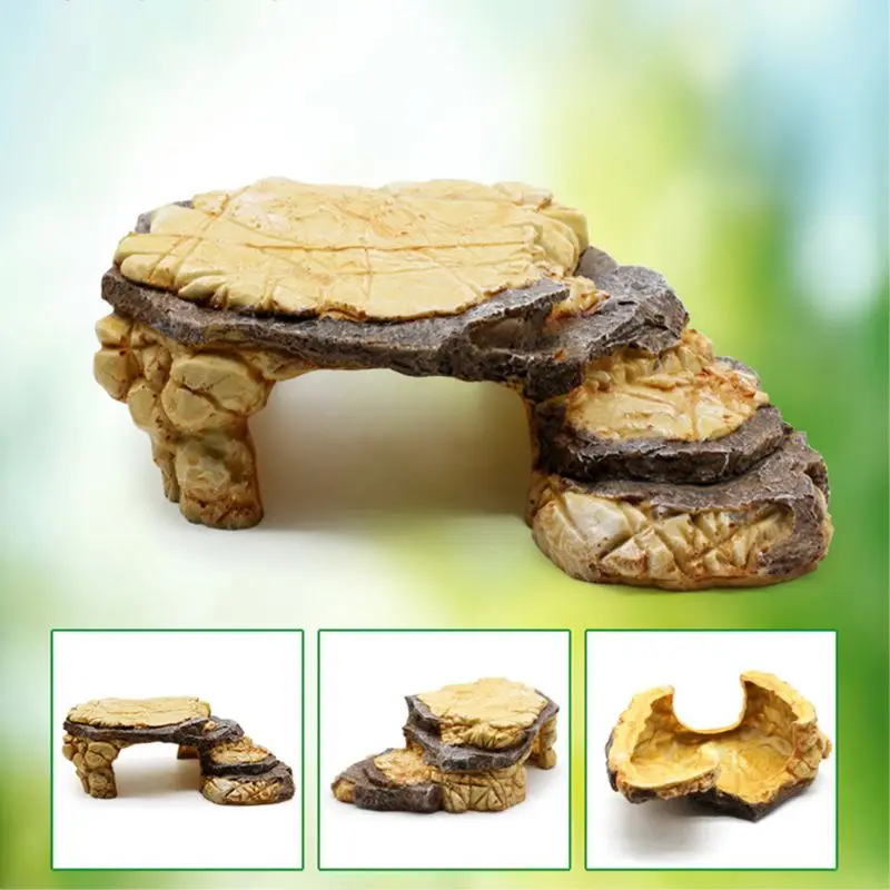 Reptile Resin Hides Cave Turtles Rock Hideout House Pet Hiding Spot Habitat Terrariums Landscaping for Lizard Snakes Turtles Fro — image 4