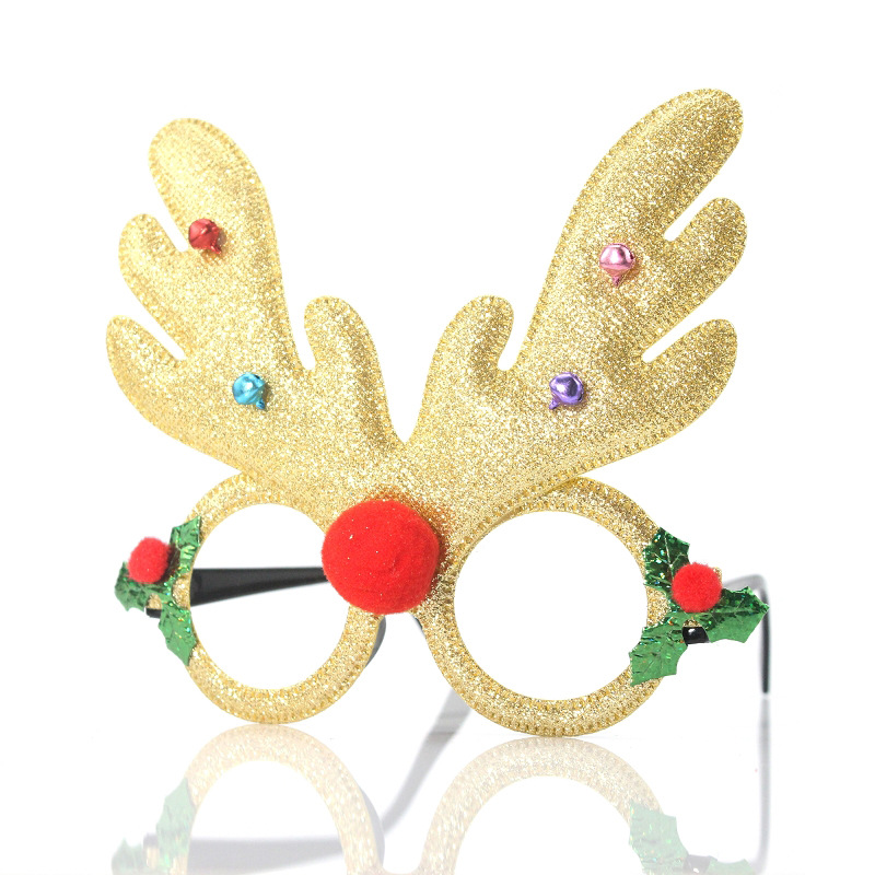 Christmas Glasses Christmas Party Decorative Articles Deer Horn Owl Red Nosed Christmas Ornament — image 9