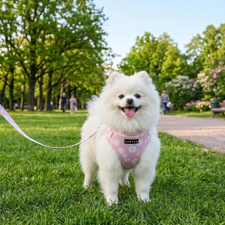 Small Dog Harness And Leash Set Of 6, No Pull Soft Lightweight Mesh Puppy Harness, Adjustable Cute Floral Pattern Pet Harness For Small Medium Dogs — image 5