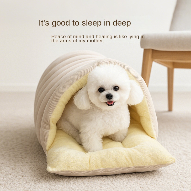 Pet Closed Nest Thickened Warm Detachable Washable Dual purpose Small and Medium sized Dog and Cat Deep Sleeping Nest Mat — image 2
