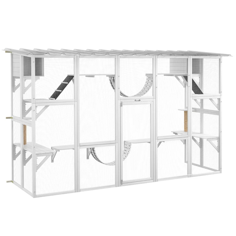Cat Window Box, Large Catio With Shelves & Bridges, Outside Enclosure For Multiple Cats — imagen 6
