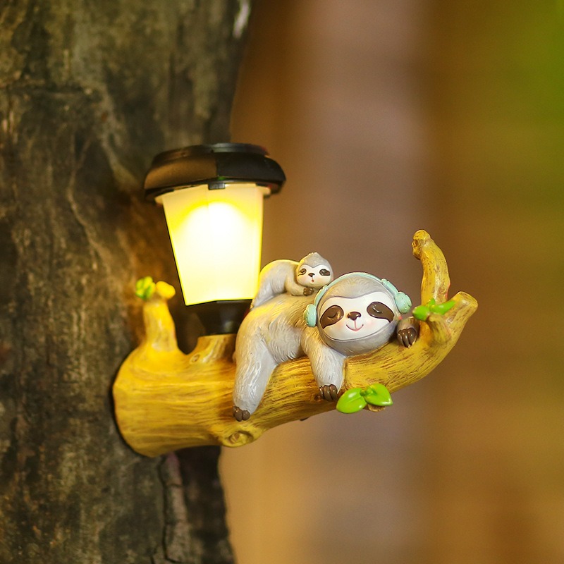 Outdoor solar night light garden squirrel sloth pendant — image 3