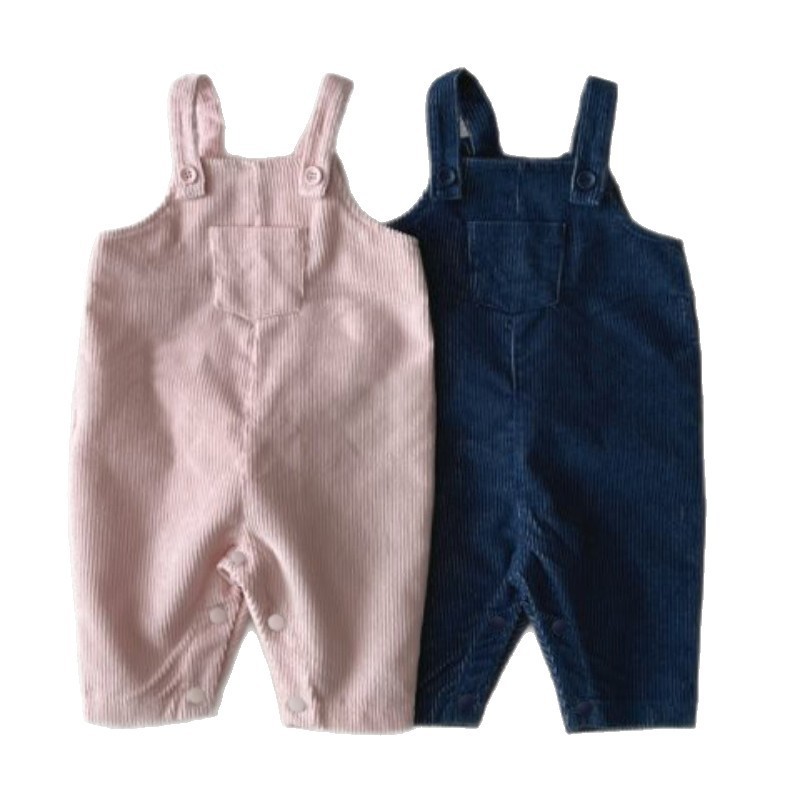Baby Rabbit Ears Large Pocket Sleeveless Romper Baby Corduroy Overalls Bodysuit — image 2
