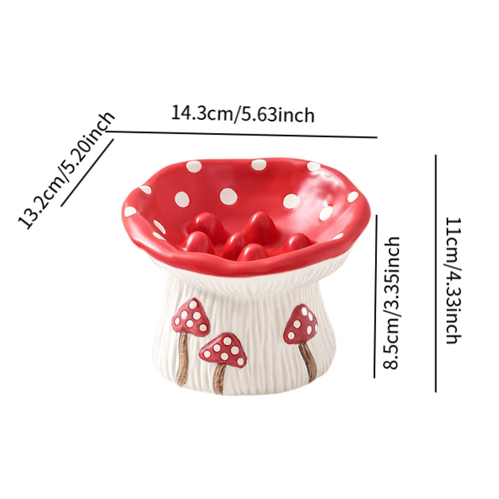Tazón de Alimento Cerámico en forma de Hongo para Gatos Domésticos con Diseño Elevado y Inclinado Anti Deslizante para Comida y Agua — imagen 6