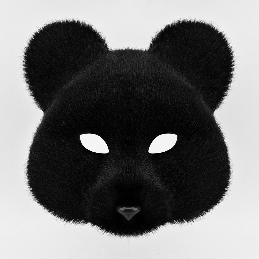 Halloween Fuzzy Costume Set with Realistic Bear Mask and Handmade Bear Paw Gloves for Cosplay and Convention Props — image 13