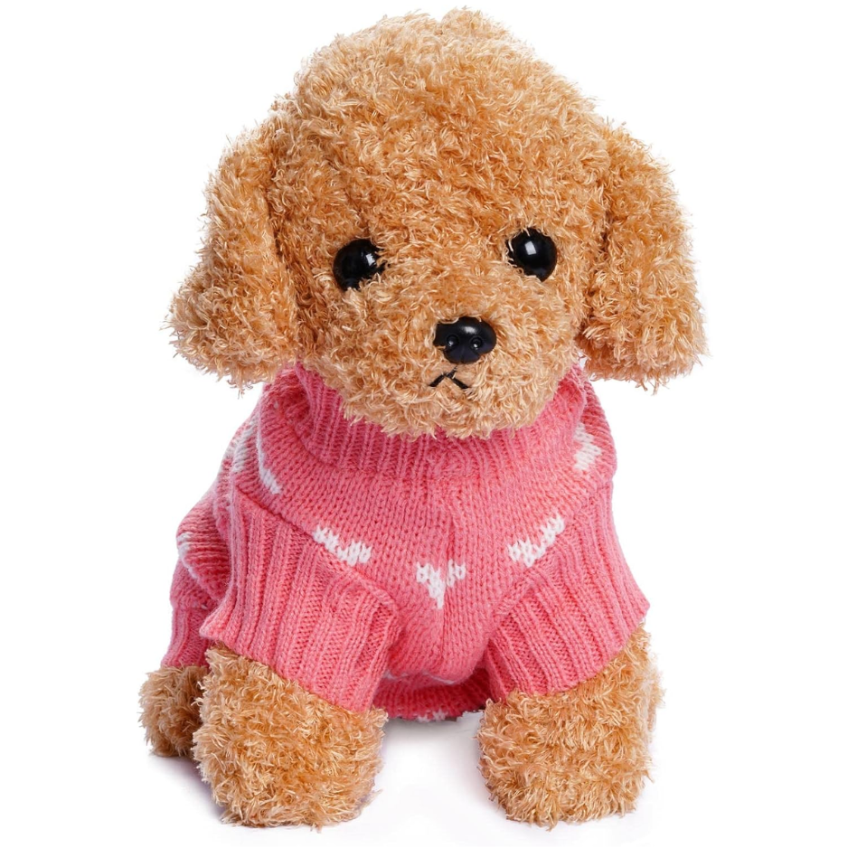 Dog Knitted Sweater Heart Puppy Sweater Warm Soft Pet Holiday Clothes For Small Cats And Dogs — image 2