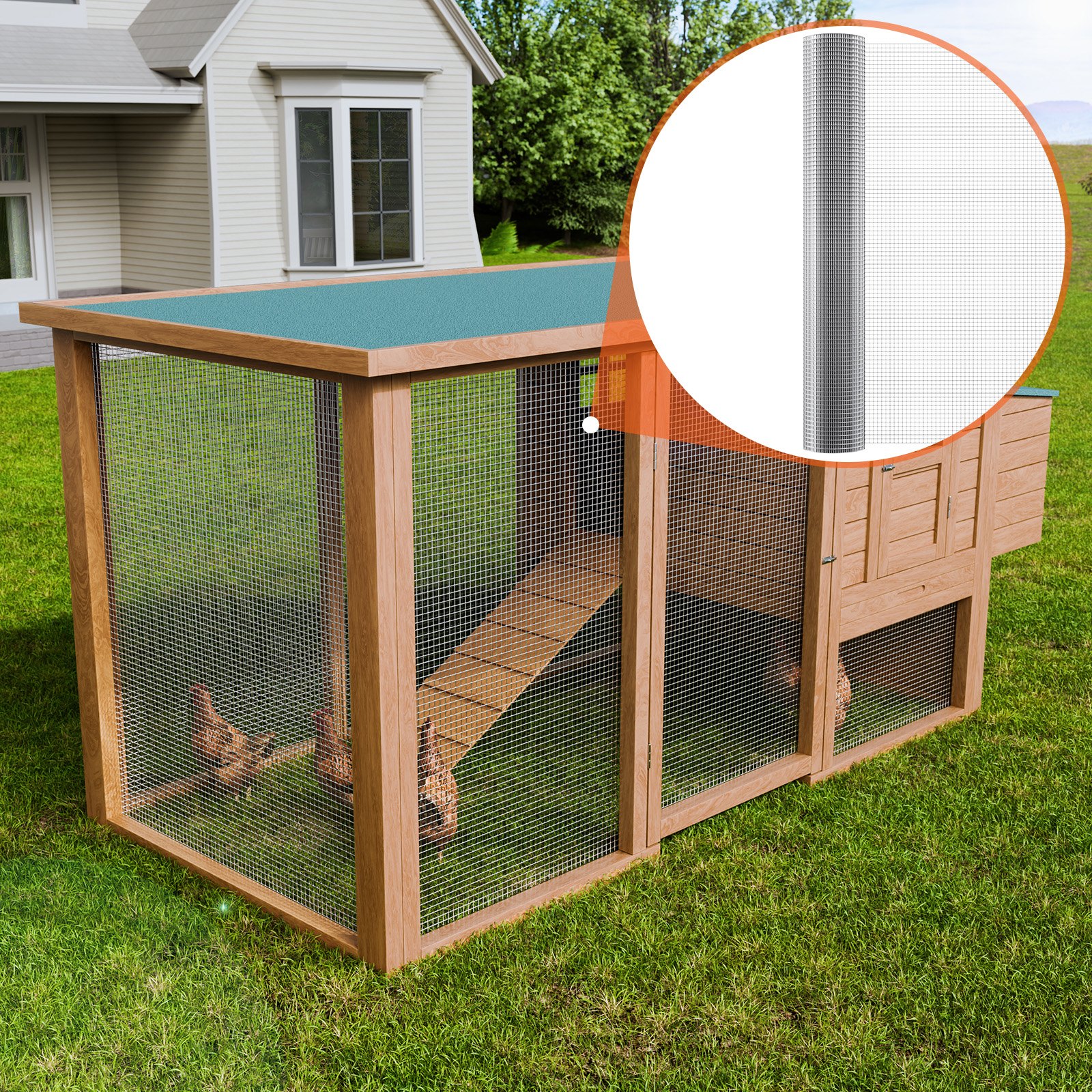 Hardware Cloth, 1'2 Inch 48in X 50 Ft 19 Gauge, Hot Dipped Galvanized Wire Mesh Roll, Chicken Wire Fencing, Wire Mesh For Rabbit Cages, Garden, Small Rodents — imagen 5