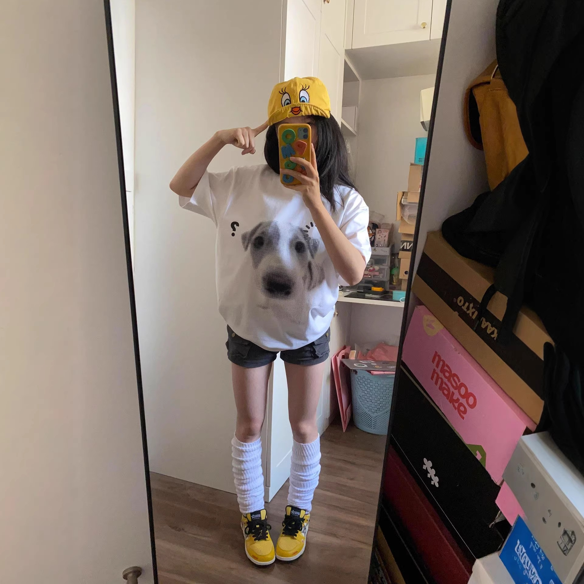 Dogs Print Cotton Short Sleeve T-Shirt Unisex Couple Student Loose Versatile Simple Top — image 4
