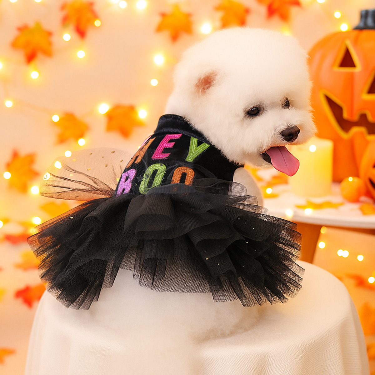 Pet Clothes Spring Autumn Small Dog Puppy Festival Outfit Halloween Tulle Dress — image 2