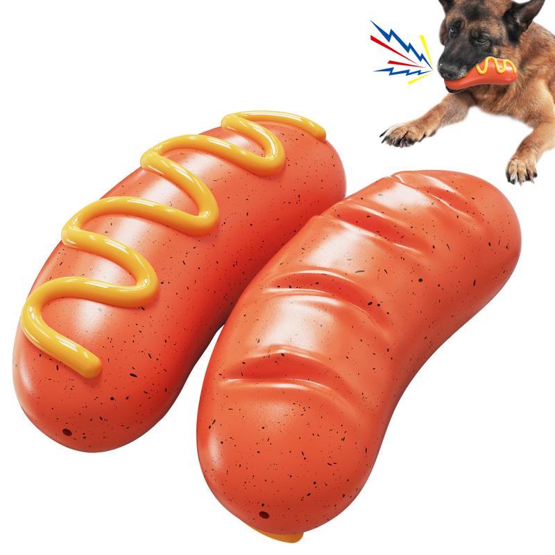 Juguetes de mordida para perros agresivos Chaewers - Juguetes indestructibles para perros con mordidas intensas, juguetes de goma naranja planos — imagen 1