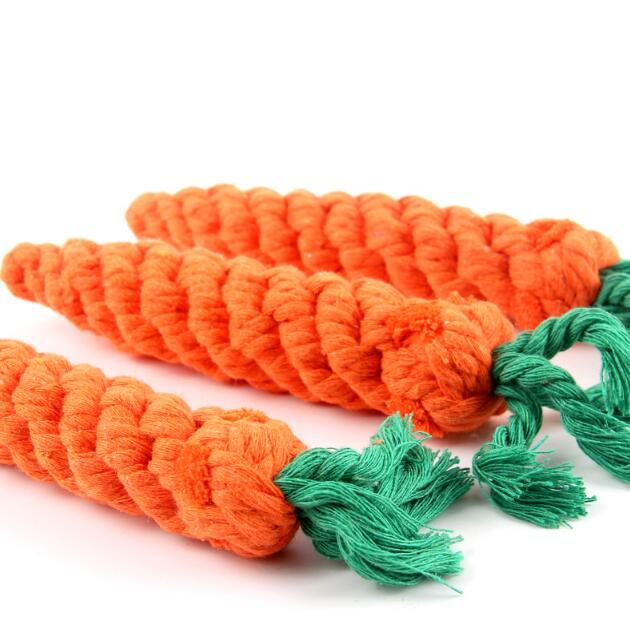 Pet Cotton Rope Carrot Dog Hand-Woven Cotton Rope Carrot Dog Molar Teeth Cleaning Pet Toy Buy One Get One Free — image 3